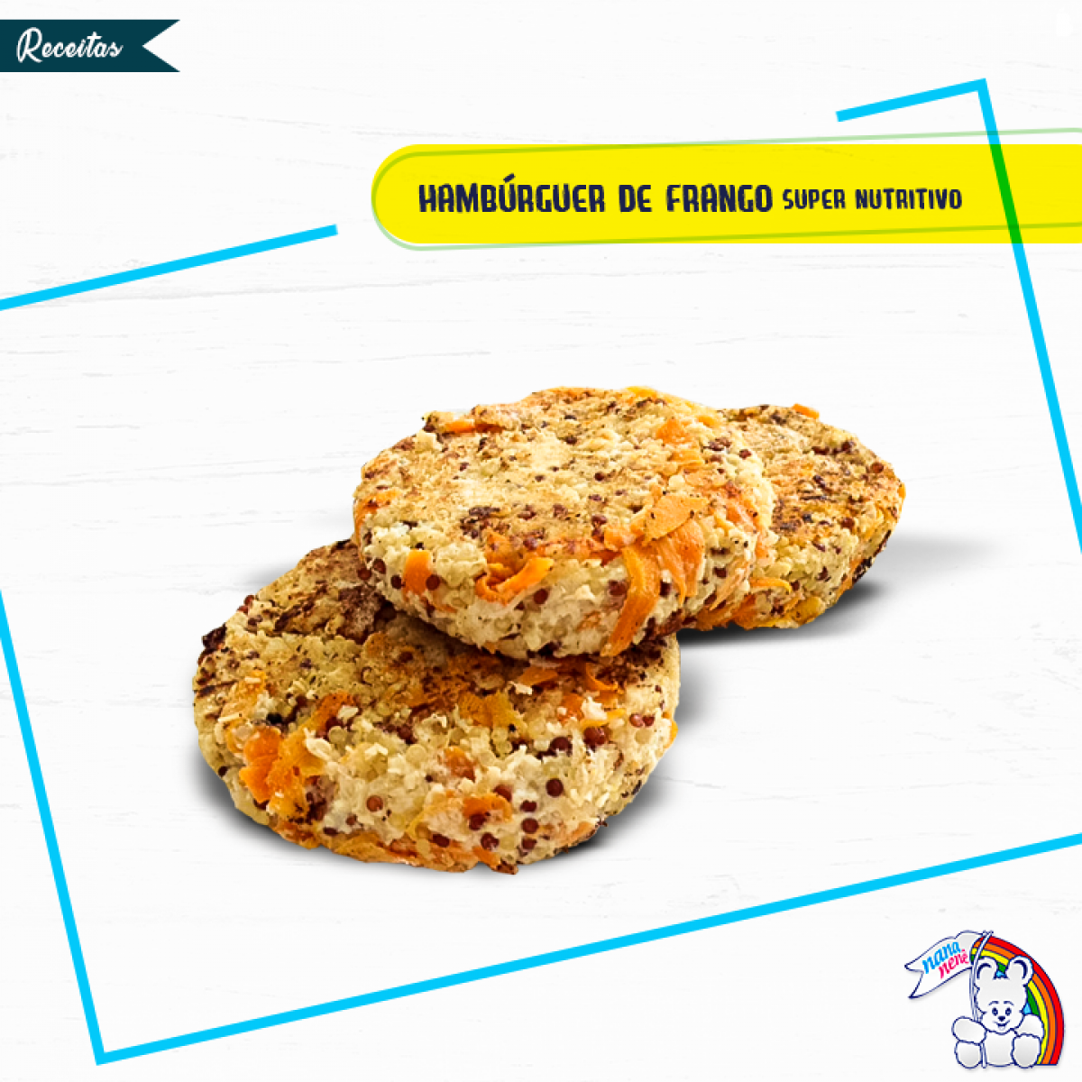 A receita de hoje é Hambúrguer de frango super nutritivo